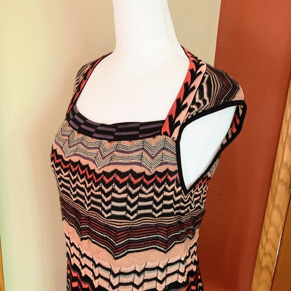 Missoni Multicolor Zigzag Knit Dress Size 8 - Picture 4 of 11